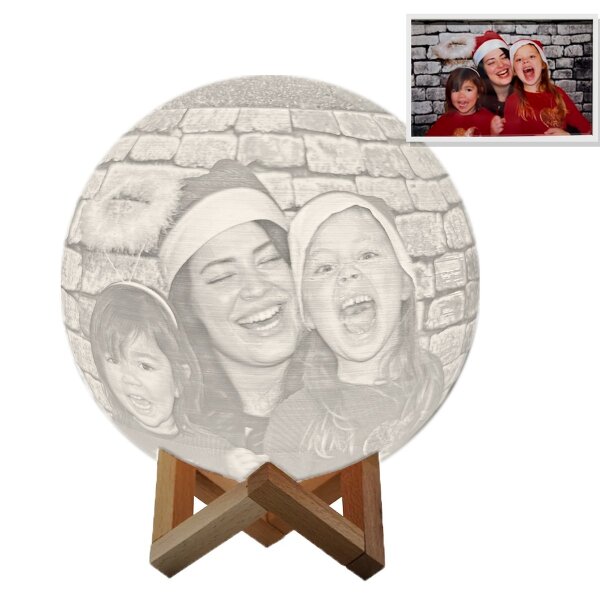 Personalisierte Mondlampe mit Foto